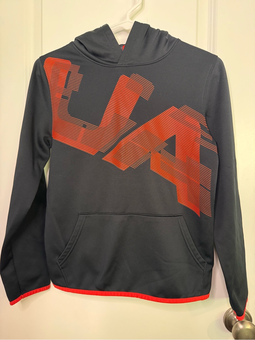 Under Armour Black Hoodie with Red UA Graphic